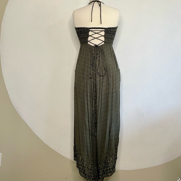 Free People Smocked Halter Romper, Medium - Picture 3 of 6